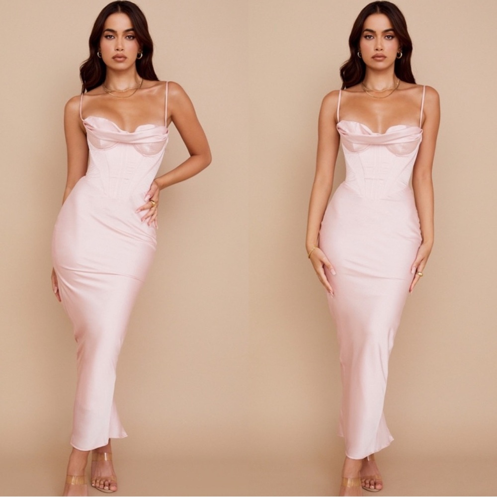 House of CB Elegant Pink Corset Dress